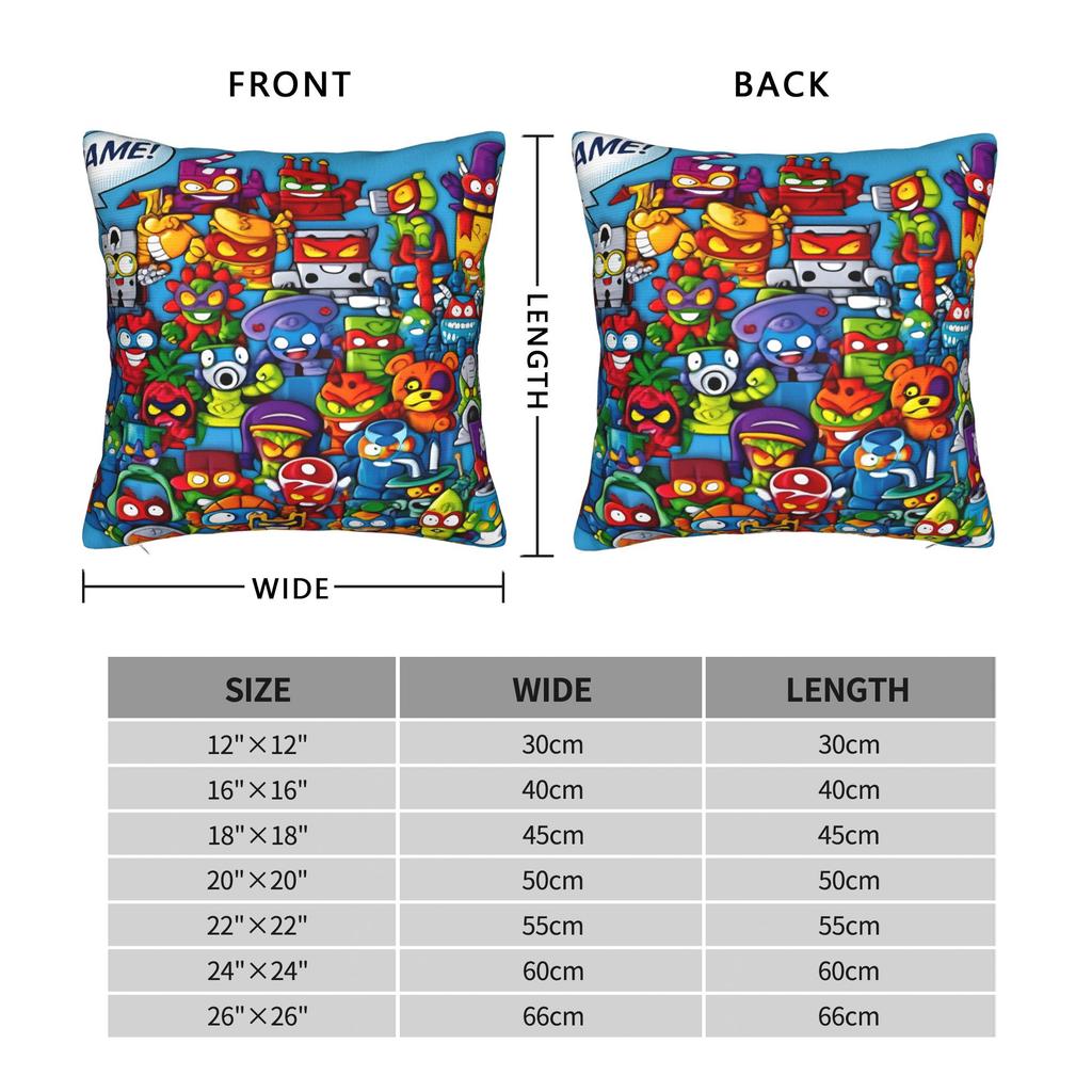 SuperThings Cartoon Square Pillow Covers Home Super Zings Kindergarten Cushion Cover Funny Decorative Pillow Cover 45*45