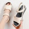 Large size women's sandals 2025 summer new rubber and plastic Velcro flat sole middle-aged and elderly soft sole mother-in-law sandals mother shoes