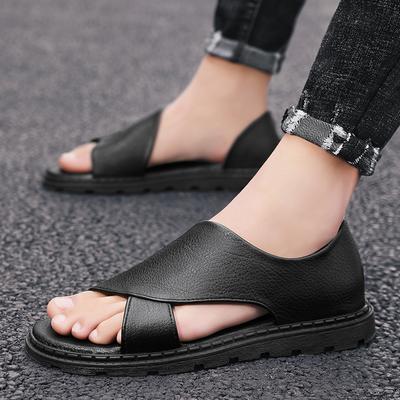 Fashion2024 High Quality Summer Retro Men's Sandals Men Beach Casual Shoes Men's Outdoor Gladiator Rome Flat Sandals Solid Slippers Men