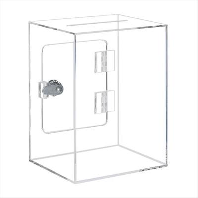 BHBL Acrylic Donation Ballot Box- Tip Jar For Money with Lock Key Suggestion Box Comment Box Vote Box