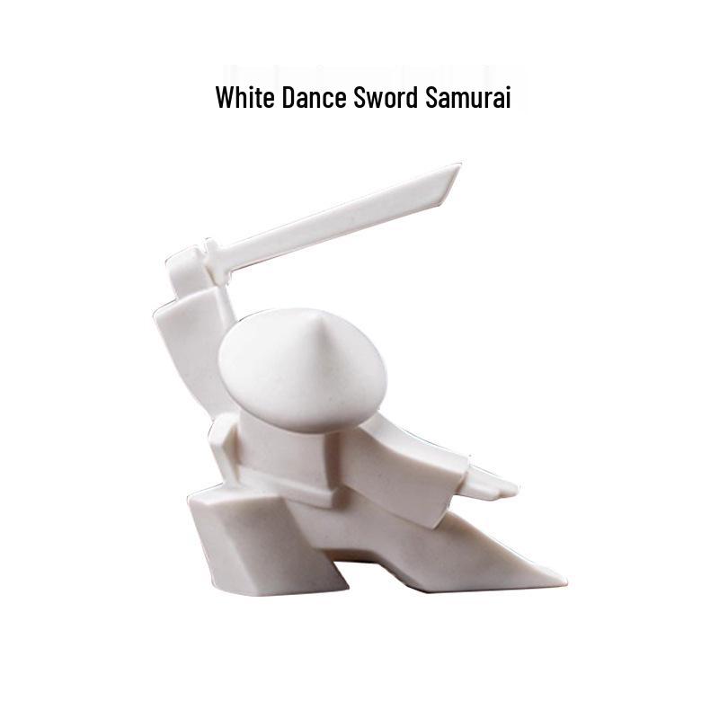 Ceramic Swordsman Incense Holder: Creative Sword-Dancing Ornament & Stick Burner Base