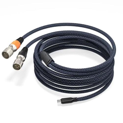 

HUALEU 6.6ft HiFi 32-bit/384Khz USB C to Dual XLR Male Stereo Audio Cable, Phone to XLR Male Amplifier Audio Cable for Mobile Phones, USB C Connection