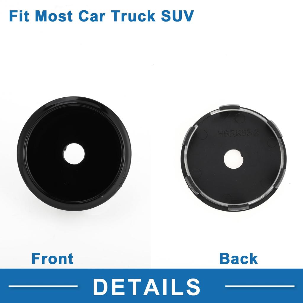 A ABSOPRO 1pc Universal Wheel Center Hub Cap Durable 65mm 2.56" Outside Diameter Vehicle