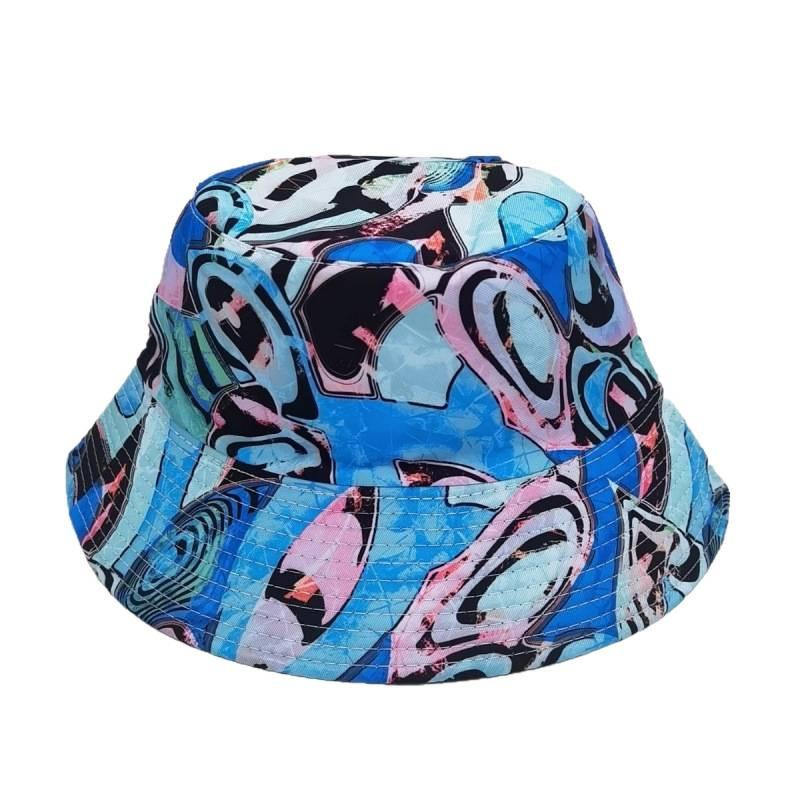 Spring new creative printing camouflage pattern bucket hat women's summer outdoor leisure versatile sun hat
