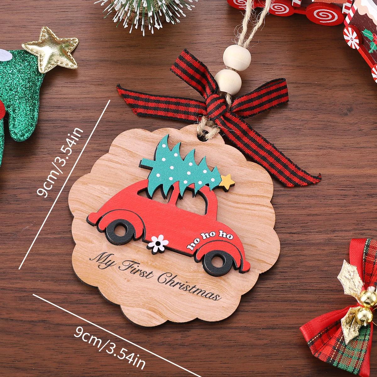 

Wooden Car Truck Pendant Christmas Tree Ornaments Home Hanging Decorations for Xmas Navidad New Year Party Decor Holiday Gift