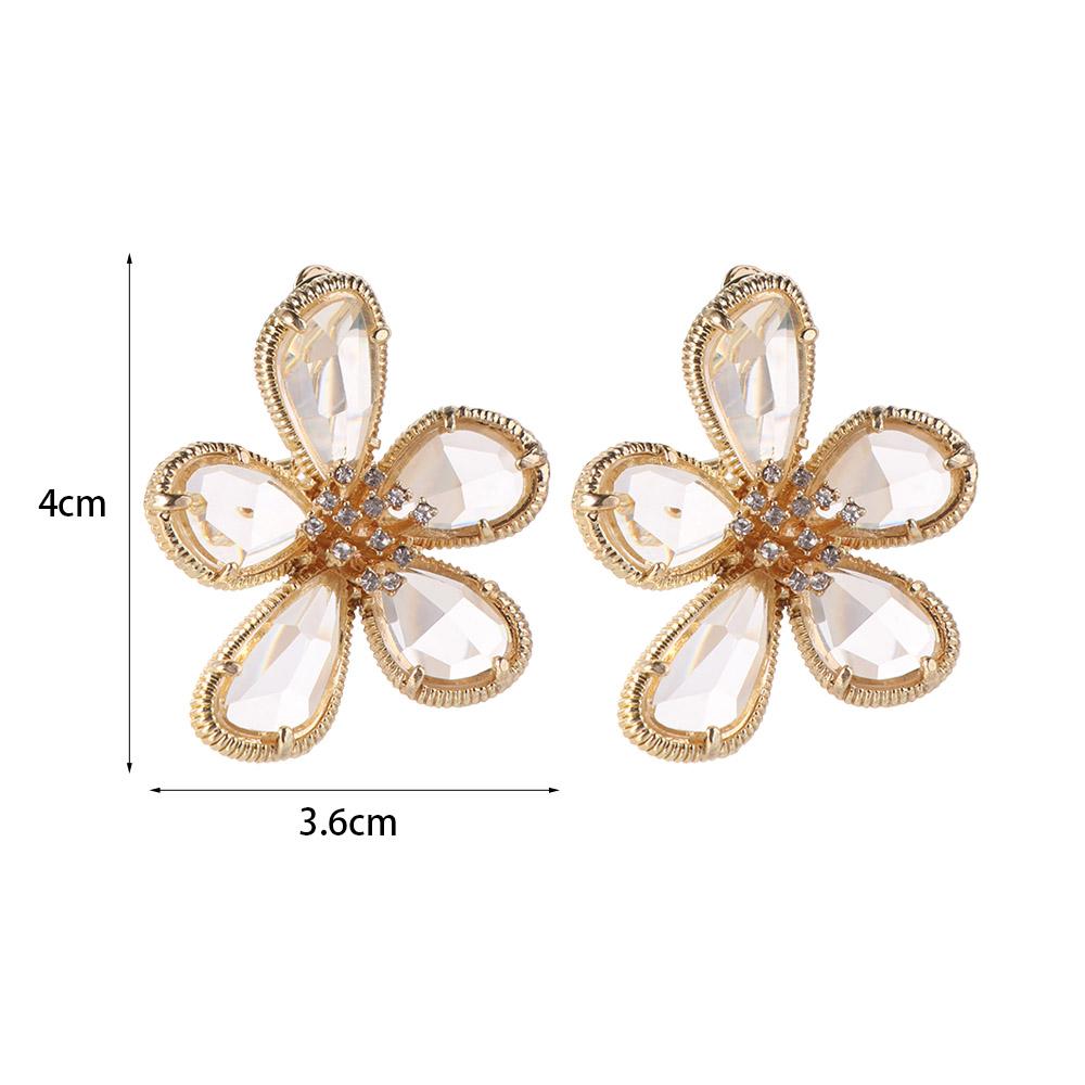 Luxus Kristall Blume Ohrstecker Braut Strass Ohrringe Schmuck Accessoires