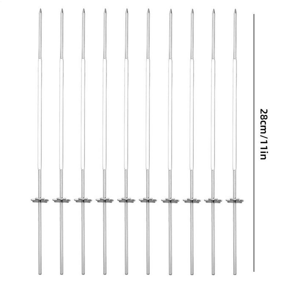 

Металлические шампуры, нержавеющие аксессуары для гриля, 10 штук, шампуры для гриля, кебаба, для курицы, овощей, креветок, стейка, сосисок, фруктов