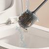 1set Silicone Head Toilet Brush Quick Draining Clean Tool Wall-Mount Or Floor-Standing Cleaning Brush Bathroom Accessories