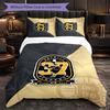 Set Biancheria da Letto Boston Bruins in Microfibra 3 Pezzi Copripiumino Decorativo per Camera da Letto Uso Domestico