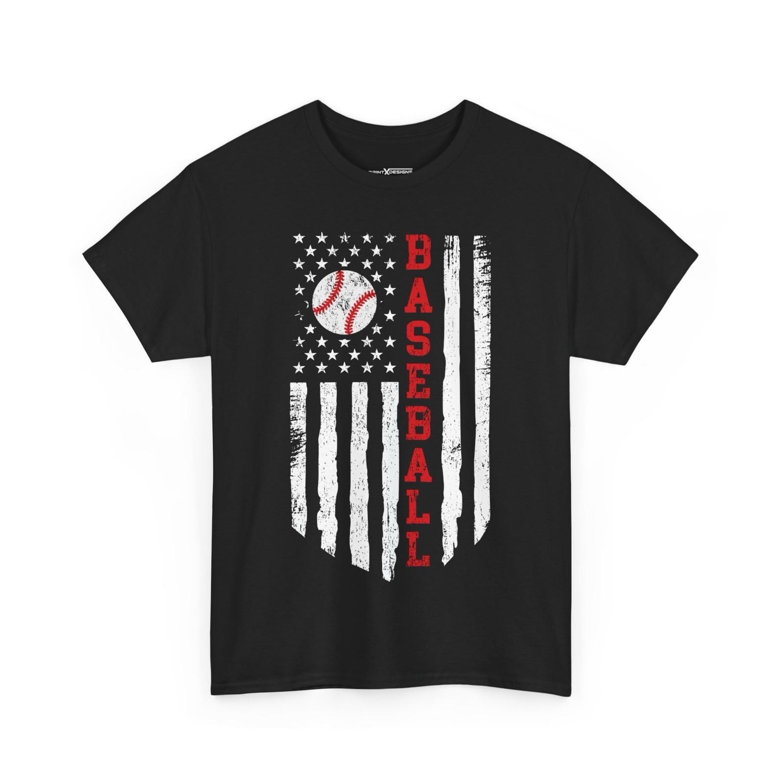 Baseball American Flag Flag Shirt S
