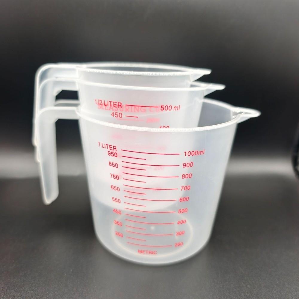 Clear Graduated Measuring Cups With Spout Ounce and Ml Cup Plastic Measuring Cup  Flour Measuring