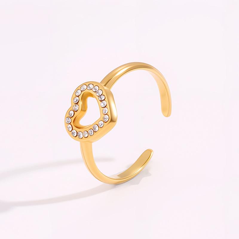 Titanium Steel Ring - Stylish, Luxurious, Niche Style, Double-looped Bow with Diamonds - A Beautiful Ring for Best Friends.