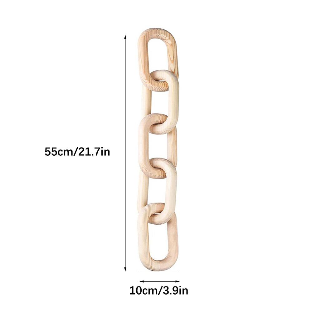 White, Brown Wood Chain Ornament Indoor Wooden Ornament  Home Furnishing Match