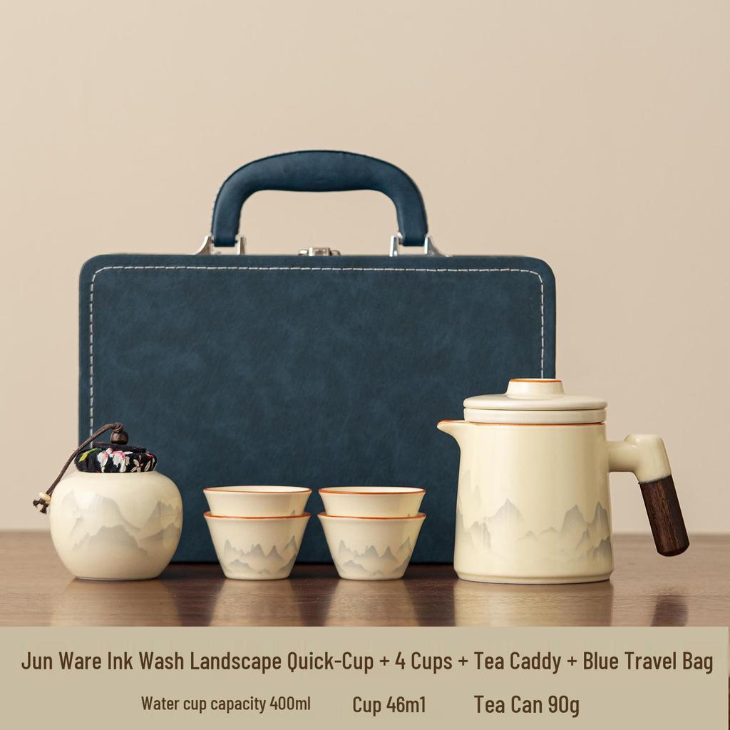 Portable Luxury Travel Tea Set: Quick Brew Cup for Outdoor Camping and Vehicles