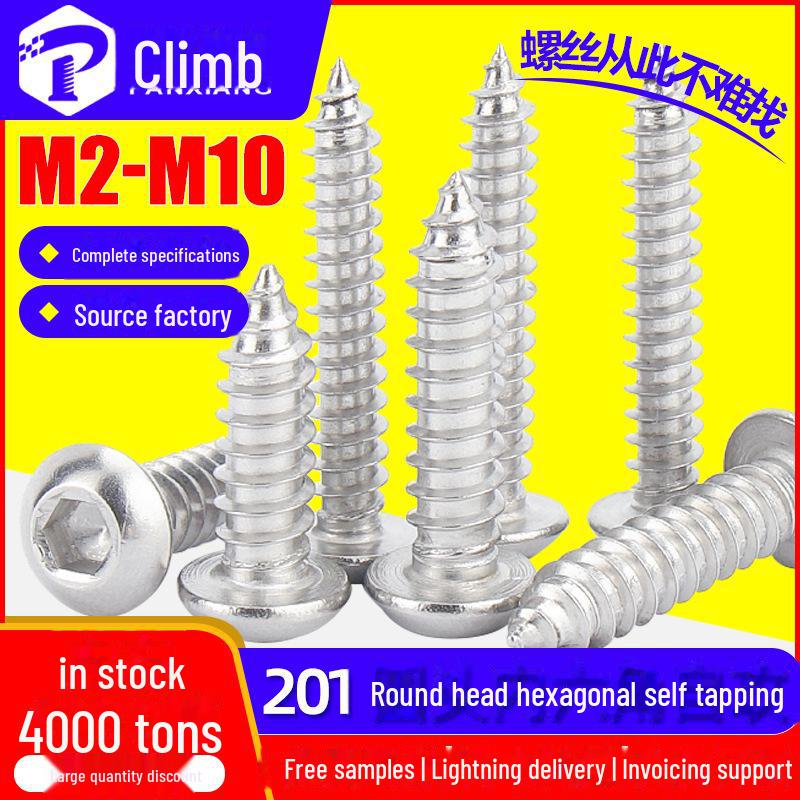 "201 Stainless Steel Hexagon Pan Head Self-Tapping Screws (M3-M10)"