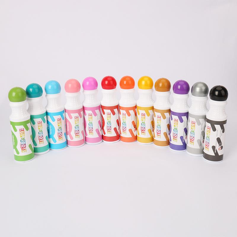 Non Toxic 12 Colors Washable Ink Kids Dot Markers Painting Color Pens Bingo Daubers Graffiti Pen