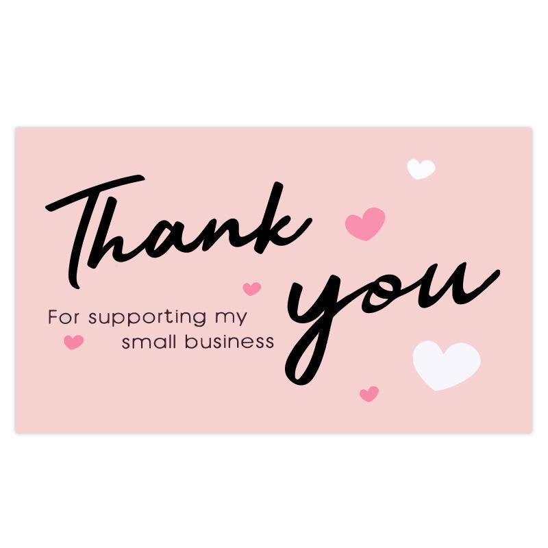 Pink 'Thank You' Cards - 50 Sheets/Pack for Gift Boxes, Decorations, and Postcards