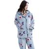 Women's Long Sleeve Coral Fleece Pajamas - Thick, Warm Flannel for Autumn and Winter