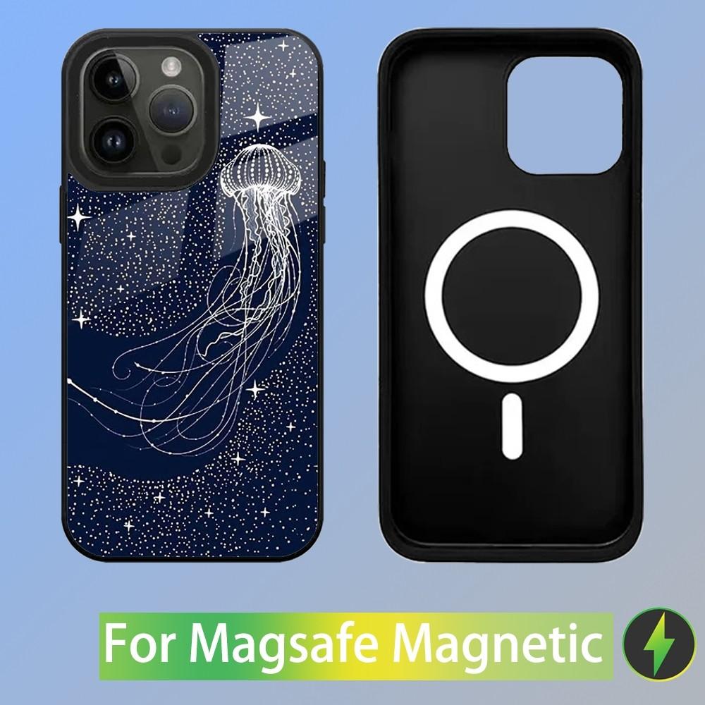 Ocean Animal Whale Painting Phone Case For iPhone 15,14,13,12,11,Plus,Pro,Max Mini Magsafe Magnetic Wireless Charging