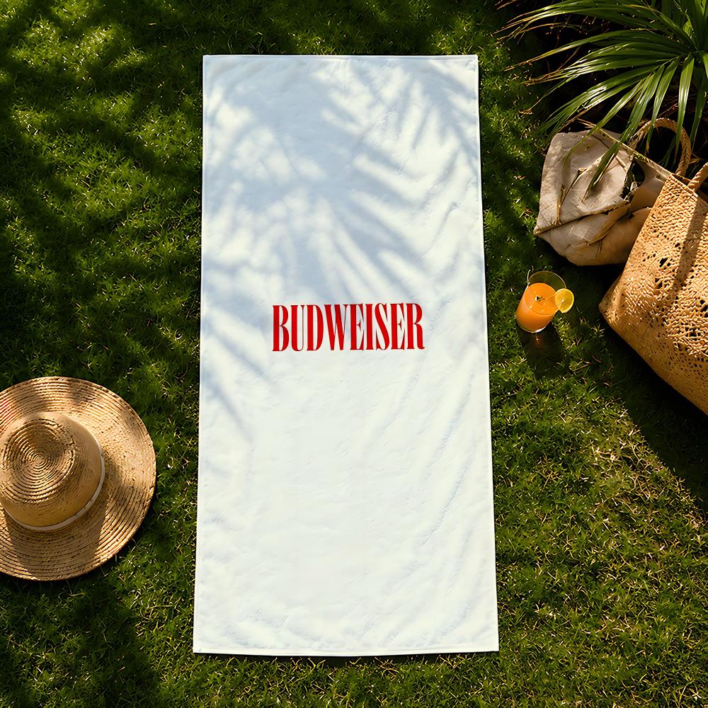 Trink B-Budweiser Handtuch Strandhandtuch, Schnelltrocknendes Saugfähiges Handtuch für Schwimmen, Fitnessstudio, Camping, Outdoor Heiß
