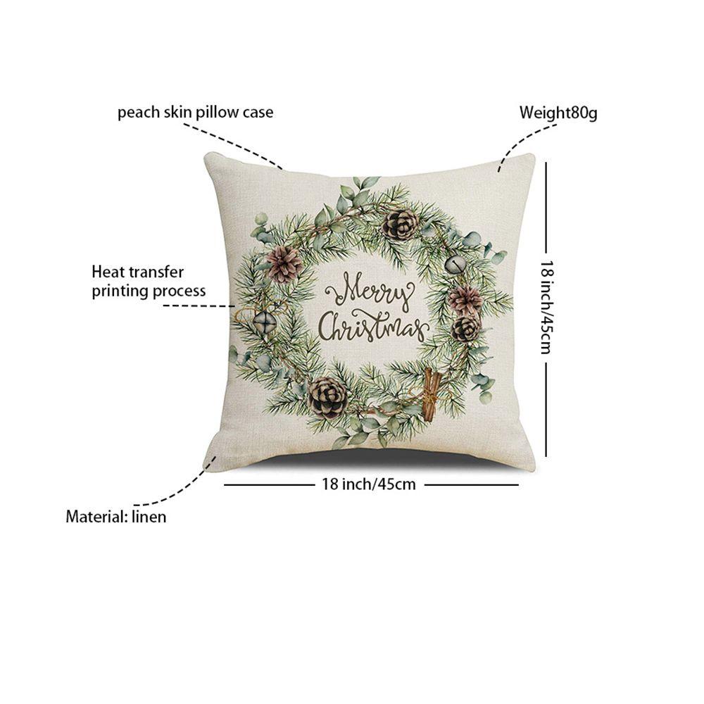New Year Cartoon Christmas Decorations Christmas Pillowcase Pillow Cover Polyester Cushion Cover