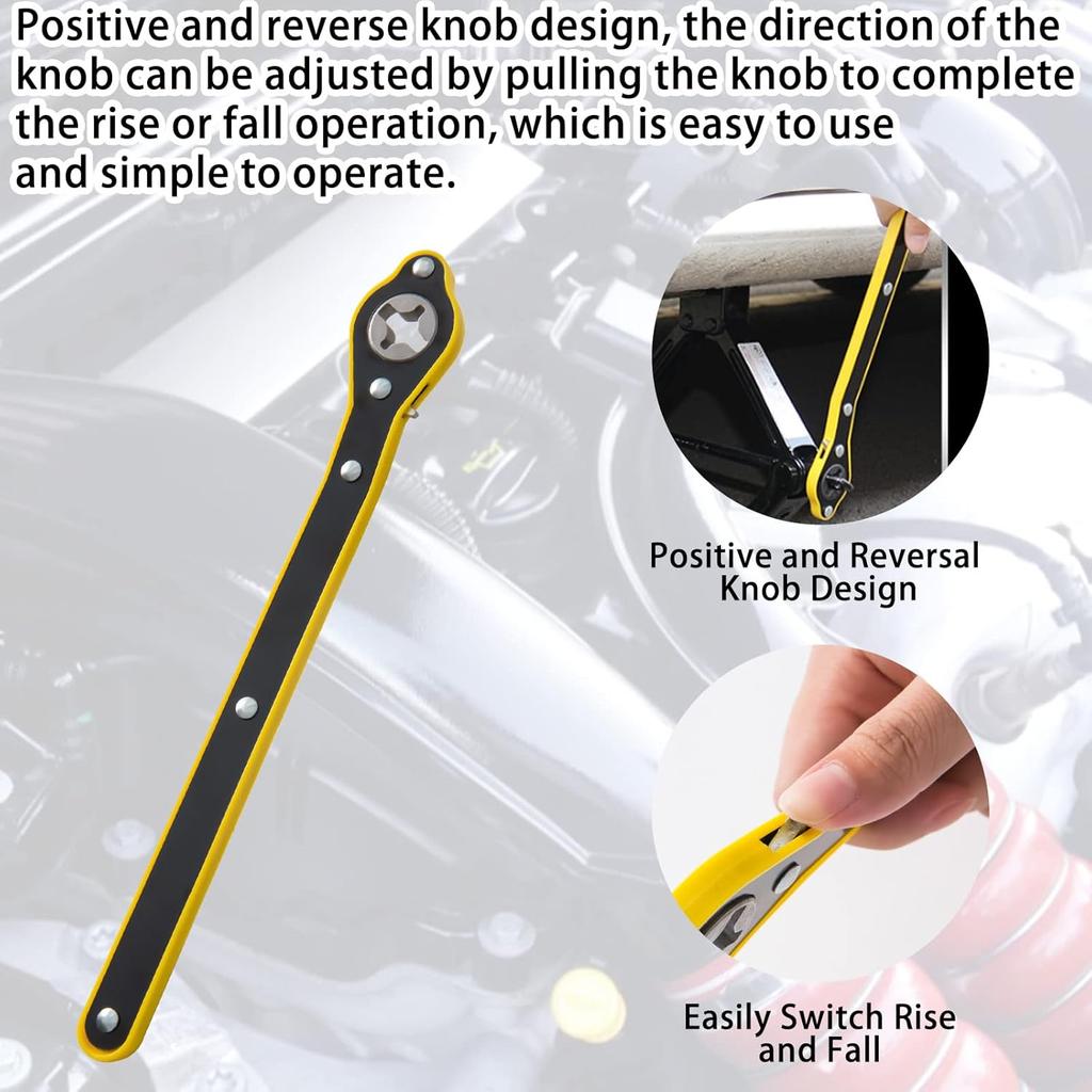 Auto Labor-Saving Jack Ratchet Wrench, Universal 360 Degree Swivel Tire Wheel Jack Ratchet Wrench Scissor Jack, Wrench Jack Lift Speed Handle Tool