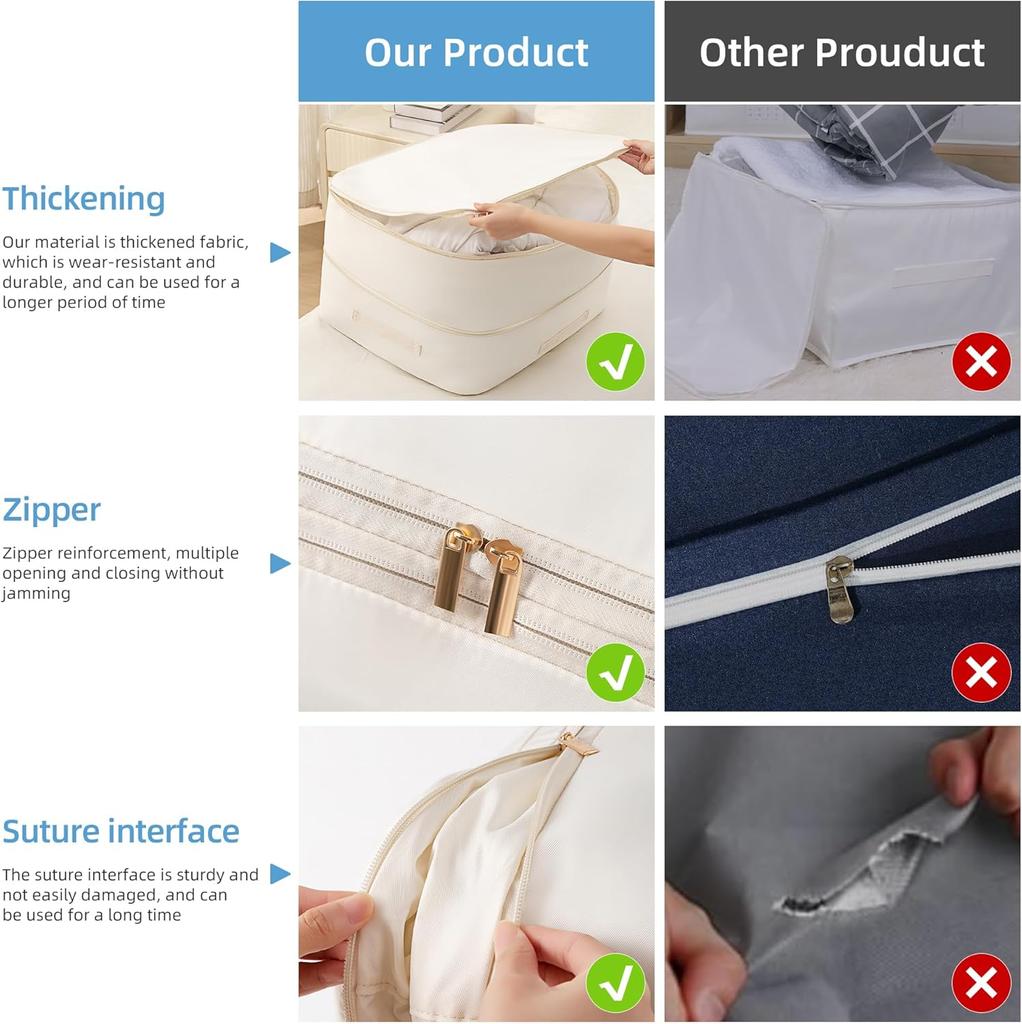 Ultra Space Saving Self Compression Organizer Comforter Storage Bag for Clothes Blankets Pillows Duvet Comforters Bedding