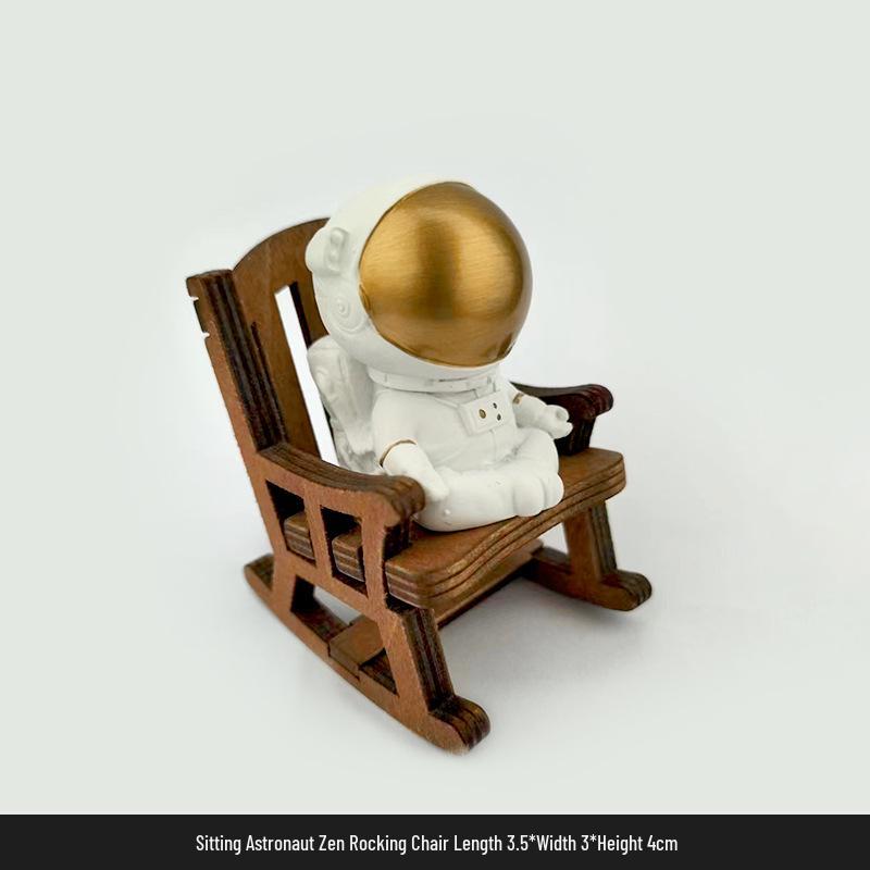 Handmade Cute Frog Rocking Chair Ornament - Healing Resin Craft for Desktop or Car Decor