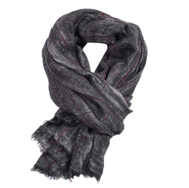 Plaid Men Cotton Scarf Hijab Women Winter Fashion Classical Men Shawl Scarves Soft Tassel Bubble Scarves
