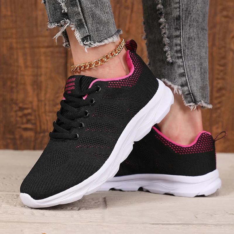 Neue Sommer Damen Web-Mesh Schuhe Stilvolle Minimalistische Schwarze Exquisite Sneaker Schnelltrocknend Rutschfest Atmungsaktiv Laufschuhe