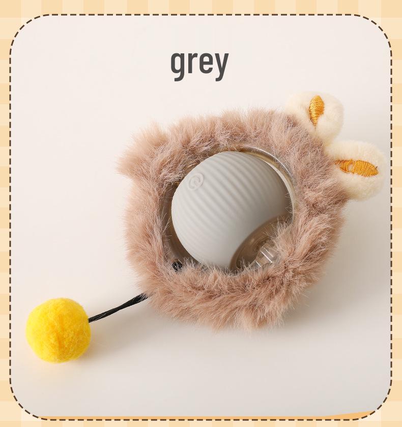 Bite-Resistant Automatic Cat Teasing Toy Ball with Rope for Boredom Relief