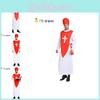 Halloween Themed Party Costume For Men Featuring Creepy Red Cross Priest Design