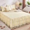1pc Bed Skirt +2pcs Pillowcase King Queen Size Soft Sanding Fabric Bed Skirt Princess Romance Bedspread
