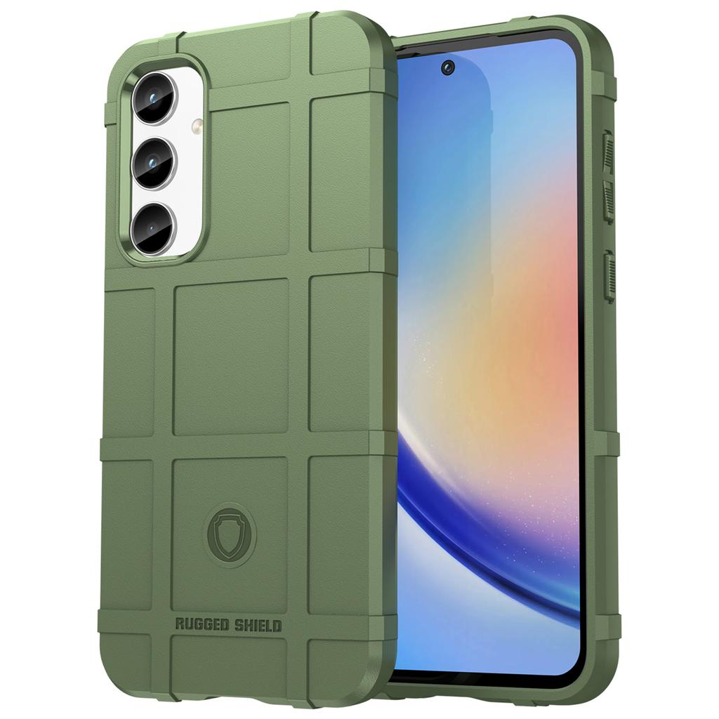 For Samsung Galaxy A35 5G TPU Phone Case Shockproof Cell Phone Cover with Square Grid Texture