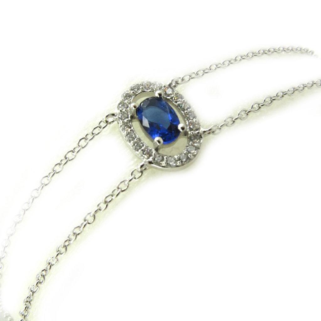 Les Trésors De Lily [L7208] - Silver Bracelet 'Sissi' White Sapphire