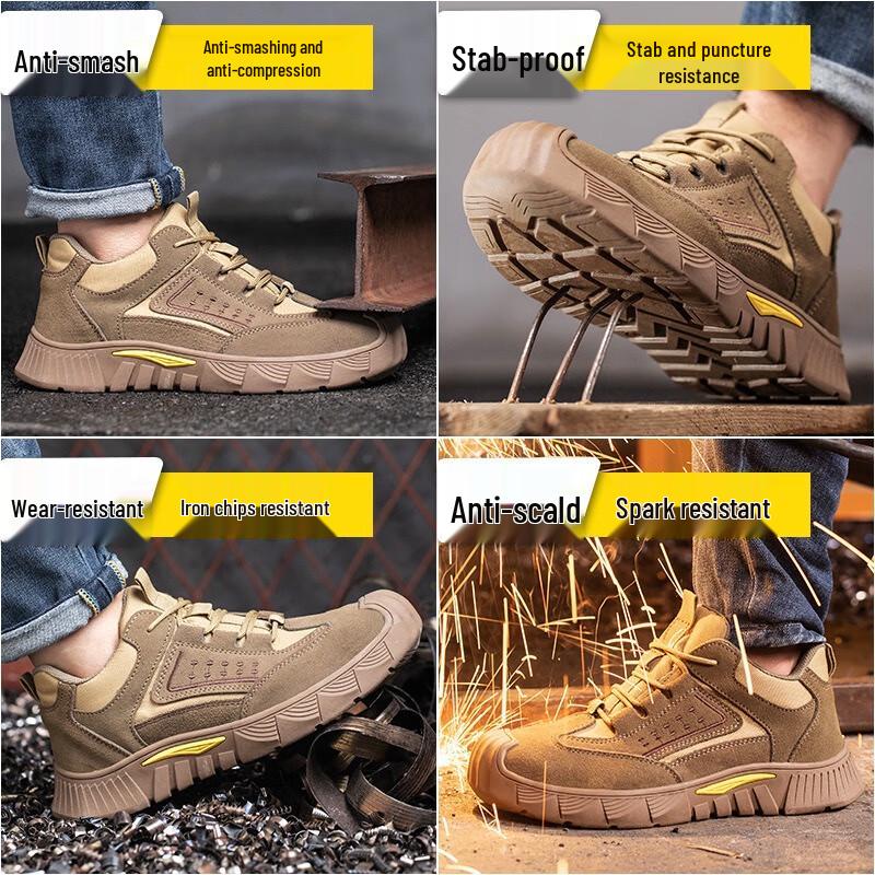 HUIZUMEI Men's Puncture-Proof Anti-Smash Breathable Safety Shoes