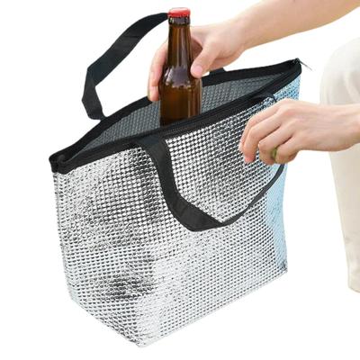 Aluminiumfolie Kühltasche Isolierung Faltbar Picknick Tragbar Lebensmittel Thermoverpackungstasche Lebensmittellieferung Getränketräger Isolierte Taschen