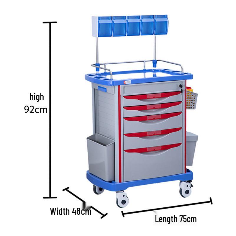 ABS Emergency Medical Cart with Flip-Top and Multiple Drawers