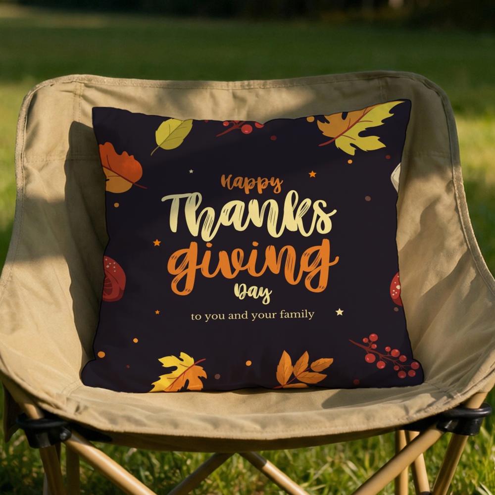 Thanksgiving Pumpkin  Maple Cushion Cover Soft Reversible  Durable Pillow Cover  MultiScene Use for Home  Car Daily Comfort
