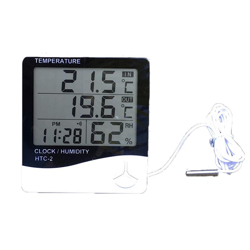 HTC-2 Thermometer Hygrometer with Probe - Indoor/Outdoor Digital Humidity & Temperature Display