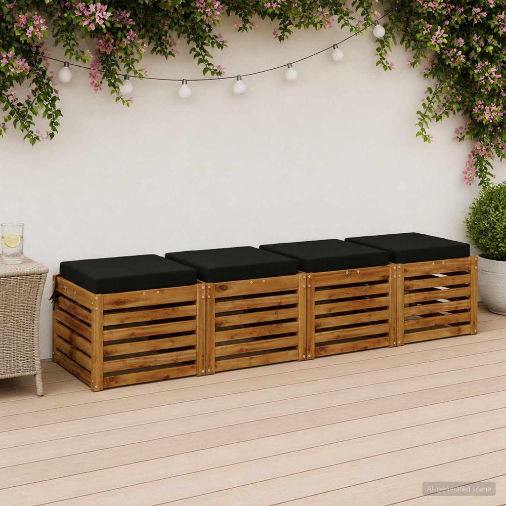 4 piece seat cushions SOEST 4 pcs. 100percent  Polyester Black