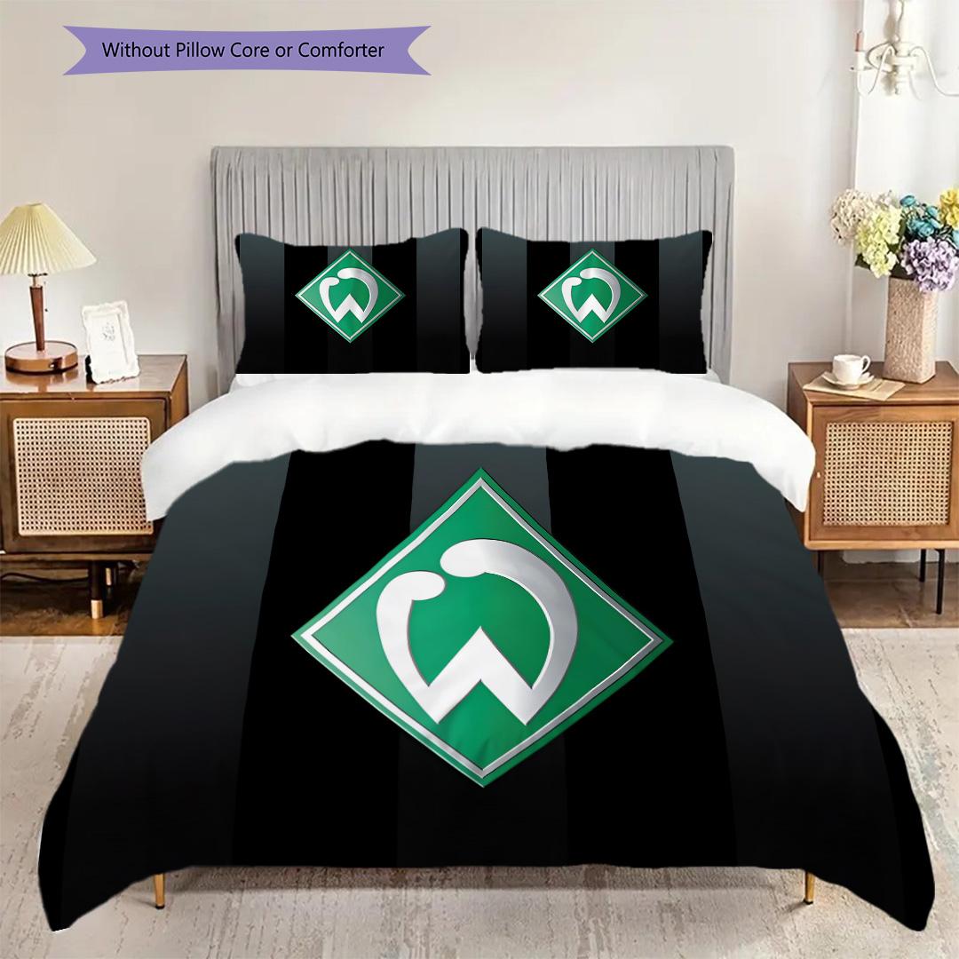 Постельное белье с узором SV Werder Bremen Комплект одеял Покрывало Наволочка Домашний Декор Подарок на День Рождения (1 пододеяльник + 2 наволочки, без наполнителя) 135x200cm
