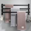 50cm 3-Tiers Towel Bars Wall Mounted Space Aluminum Towel Rail Rack for Bathroom