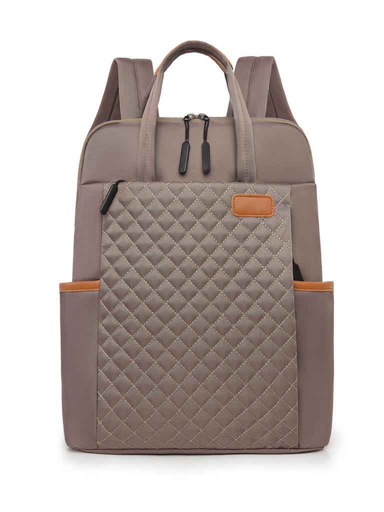 Schoolbag Women's Business Computer Bag Short Business Trip Multifunctional Backpack Student Large Capacity Rhombus Backpack