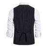 Men Suit Waistcoat Elegant Men's V-neck Striped Suit Waistcoat with Pockets for Formal Events Weddings Suit Vest
