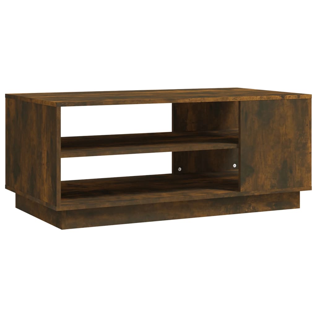 Coffee Table Smoked Oak 102x55x43 cm Wood Based Material