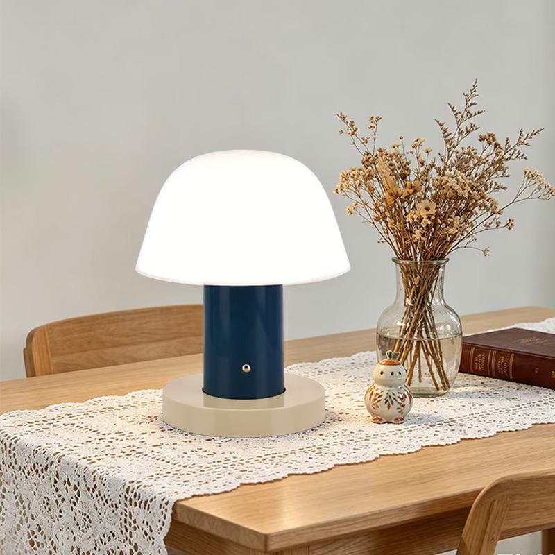 Vintage Touch Mushroom Table Lamp - Three-Color Night Light for Bedroom Decor