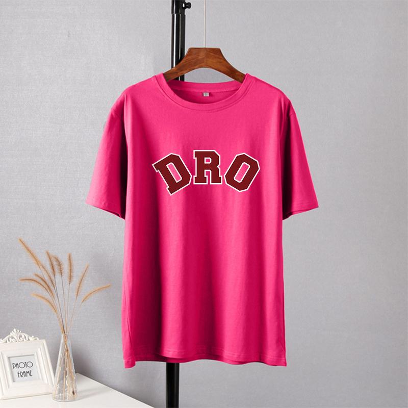 Shellsuning T-shirt da Donna con Stampa Grafica Semplice con Lettere, Estate, Cotone, Maniche Corte, Magliette Casual con Scollo a O, Top Trendy Streetwear