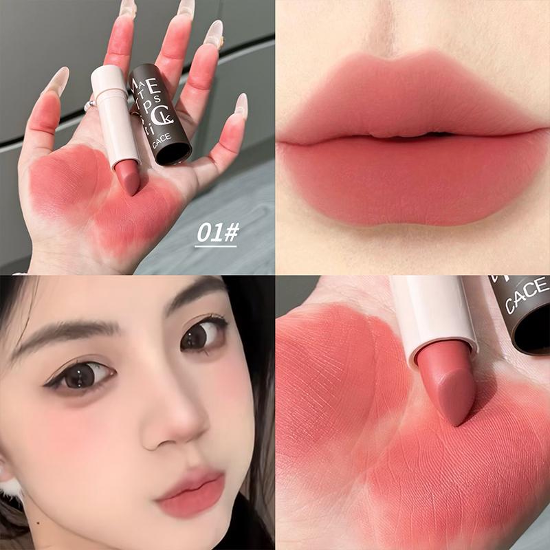 

Винтажная помадная помада Velvet Matte Rose Cream Шелковистый финиш Стойкая Водостойкая Полное покрытие Нюдовый оттеночный бальзам для губ Макияж