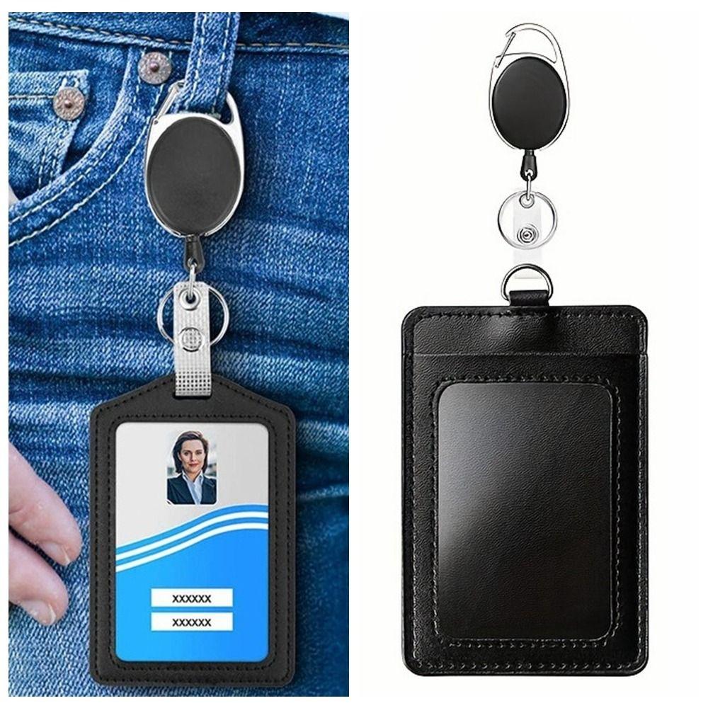 Black Badge Holder Lanyard Name Card Badge Gift ID Card Holder Hospital